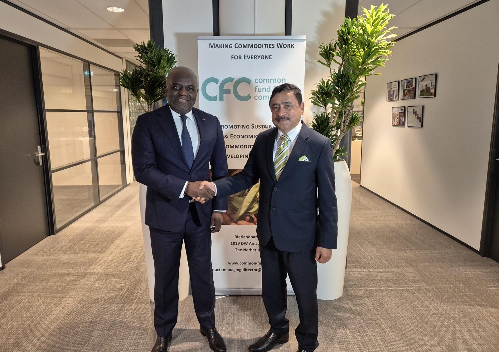 Ambassador Belal is seen with Ambassador Tatangani